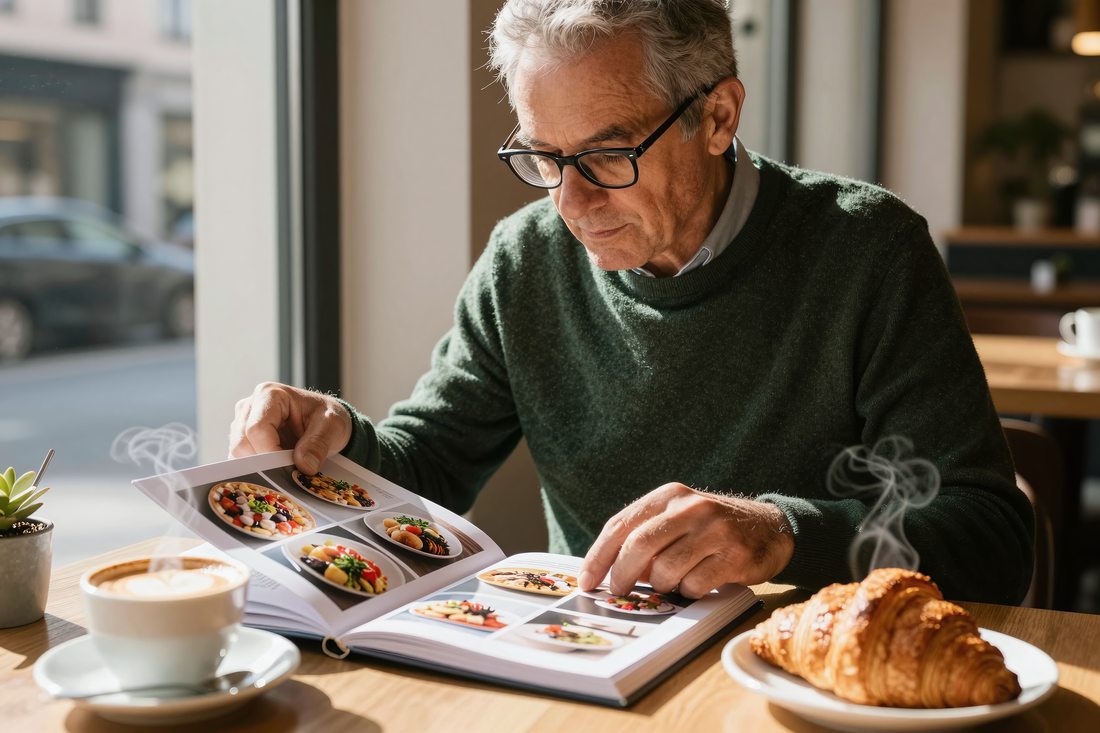 Reviewing food photography prints