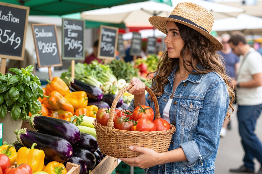 Vibrant market produce